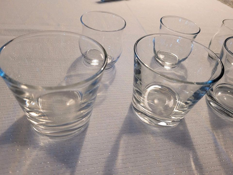 7 x Glas - Teelichthalter/ Kerzenhalter in Rickert