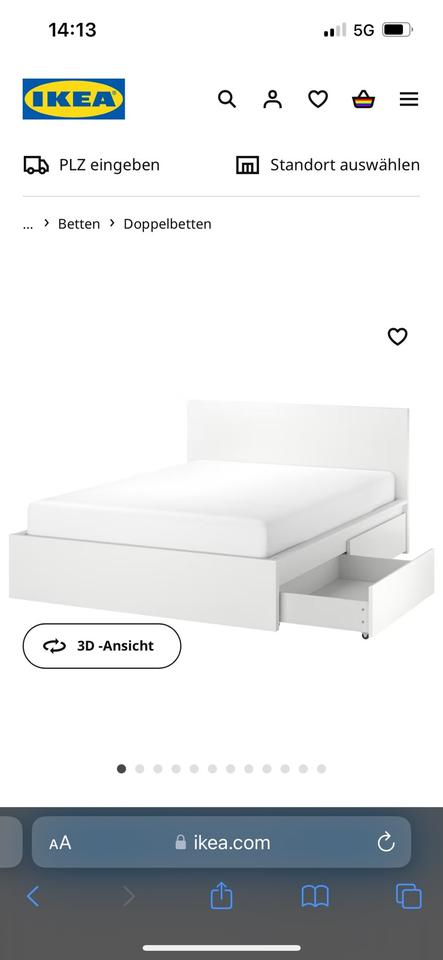 ‼️ Neues Bett mit Matratze, Lattenrost und zwei Schubladen - Ikea in Hamburg