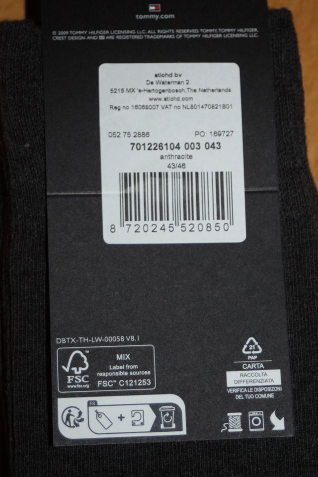 E) 2 Paar Tommy Hilfiger Herrensocken – anthrazit – Größe 43-46 in Altdorf