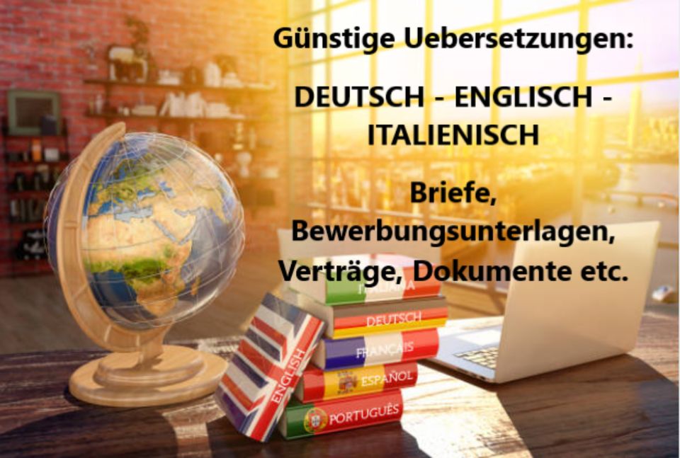 Übersetzungen aller Texte in DEUTSCH – ITALIENISCH – ENGLISCH! in Berlin