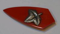 Vintage,alter antiker Bakelite Clip, Art Deco, Ahornblatt,rot Nordrhein-Westfalen - Olfen Vorschau