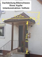 Vordach mit Kupferrinne + Biberschwanzziegel + Holzunterkonstr. Baden-Württemberg - Filderstadt Vorschau
