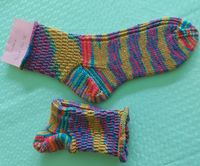 Socken, Handarbeit, Gr.38, bunt m  Rollrand Schleswig-Holstein - Trittau Vorschau