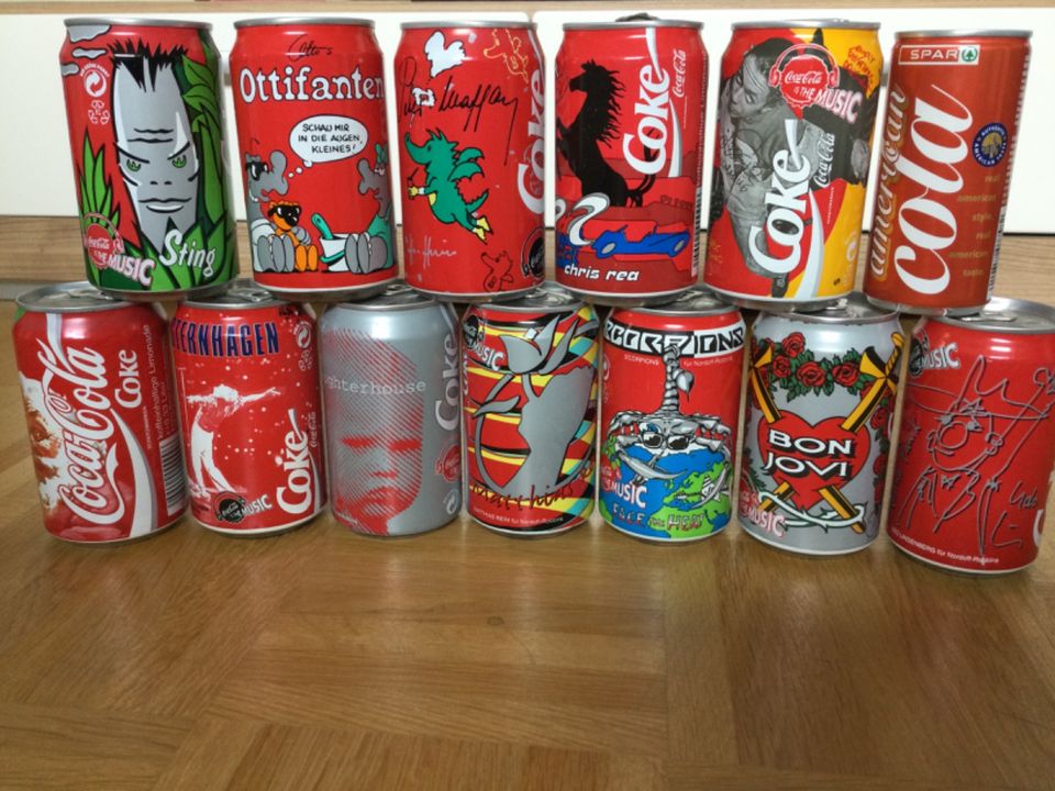 Coca Cola Dosen Sammlung 90er Jahre Fanta 4,Bon Jovi,Otto etc. in Harburg -  Hamburg Wilstorf