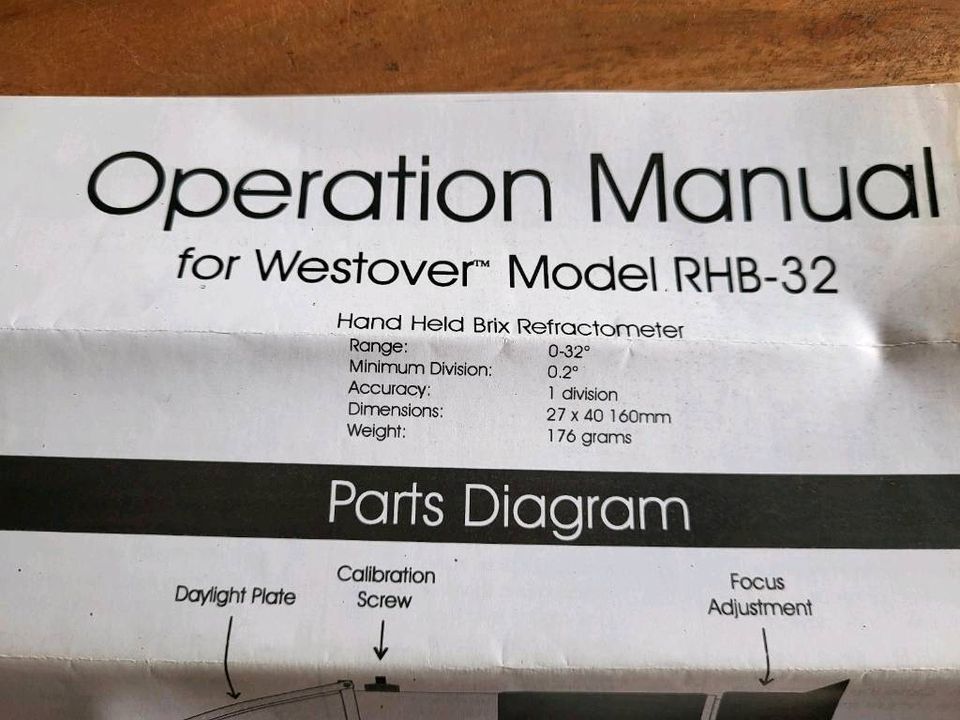 NEU -  Hand Refractometer, Refraktometer, Brix 0~32% in Schalksmühle