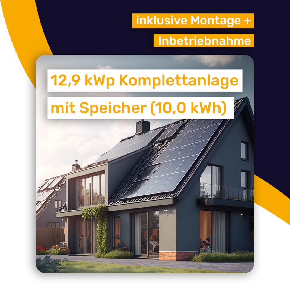 Photovoltaik Anlage 12,9 kWp + Speicher 10,0 kWh Komplett in Rhade