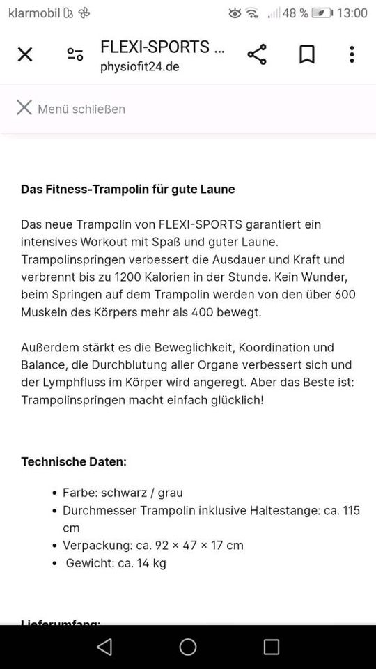 Hochwertiges Trampolin + DVD in Göttingen