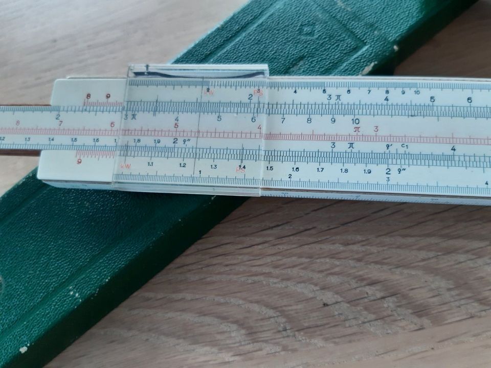 Rechenschieber Faber Castell 1:25 Syst. Rietz 1/87 grünes Etui in Koblenz