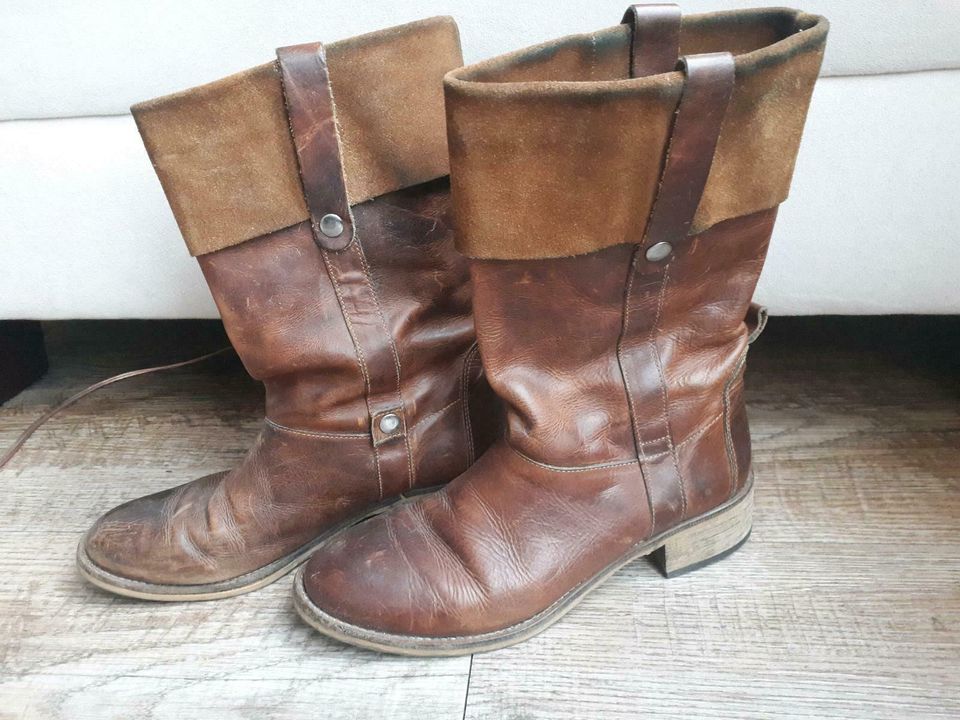 Mexx, Stiefel, Farbe: braun/cognac, Gr. 39, Boots, Leder in Hamburg