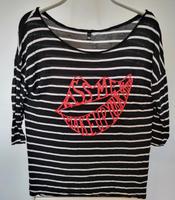 H&M Damen Langarmshirt Gr.38 Kiss me Make up your Mind Oberteil Niedersachsen - Ebstorf Vorschau