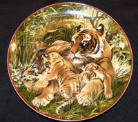 Tiger Raubkatze Bild Teller Porzellan dekorativ Niedersachsen - Egestorf Vorschau