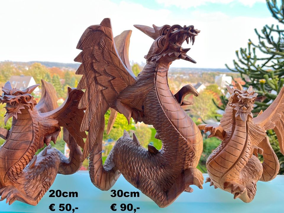 Drachen 42cm Flügel Bali Holzdrachen Holz Balidrachen Lindwurm in Essen