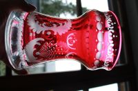 Glasobjekt, rotes Glas, geschliffen, Vase, Deko Bayern - Grafengehaig Vorschau