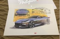 Ferrari Portofino M lithograph Design Skizze Poster Prospekt Niedersachsen - Nordhorn Vorschau