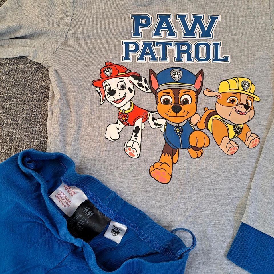 H&M Schlafanzug 122 128 Paw Patrol Hunde Hose Shirt Shorty in Lichtenau