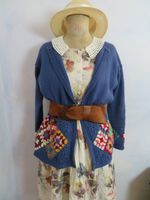 Handgestrickte Wolljacke Blau Granny Square L Lana Grossa Folk Baden-Württemberg - Weingarten Vorschau