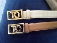 Zwei Gürtel aus Echtleder aus Italien braun beige gold Baden-Württemberg - Waldbronn Vorschau
