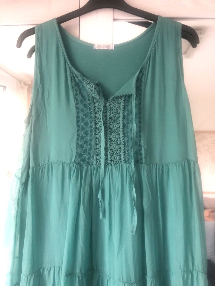 Sommerkleid Gr 40 grün mit Baumwolle/ Seide in Zwickau