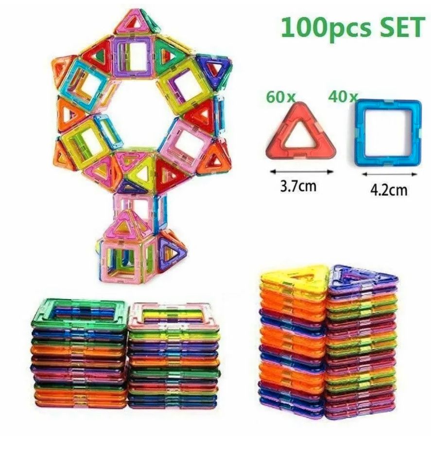 100tlg Blocks Magnetisch Kinder Spielzeug Bausteine Blöcke Lernen in Bebra