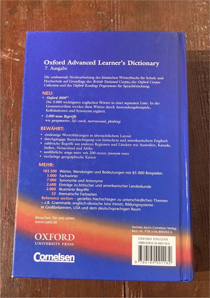 Oxford Advanced Learner‘s Dictionary Wörterbuch englisch in Bensheim