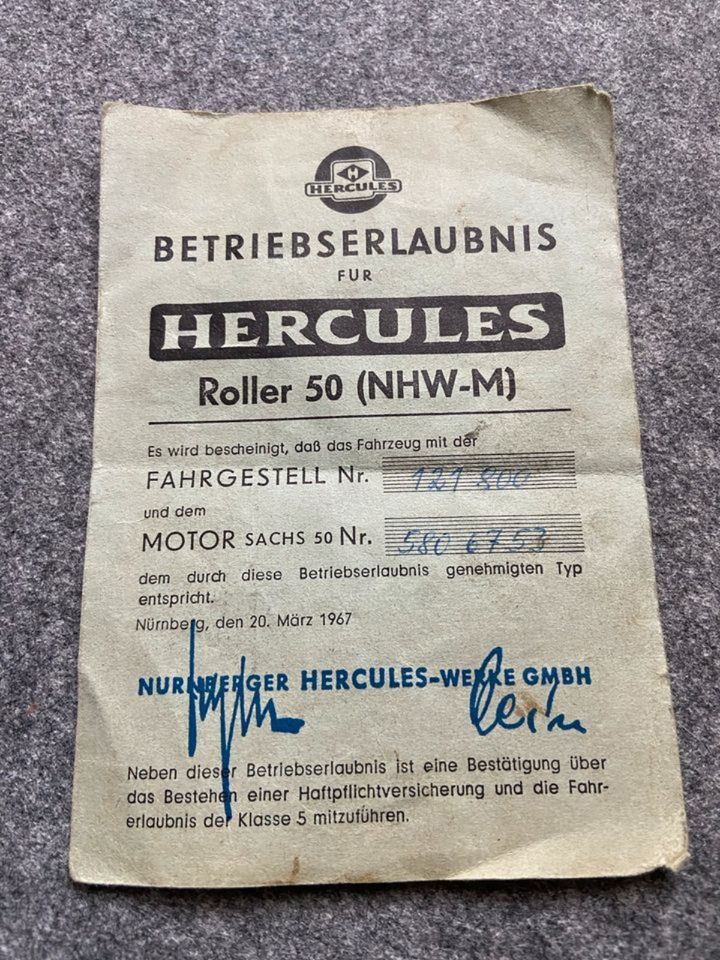 Hercules,Ktm Ponny, R50 Roller,orig.Bj. 1969,Nostalgie,Rarität in Rottenburg a.d.Laaber