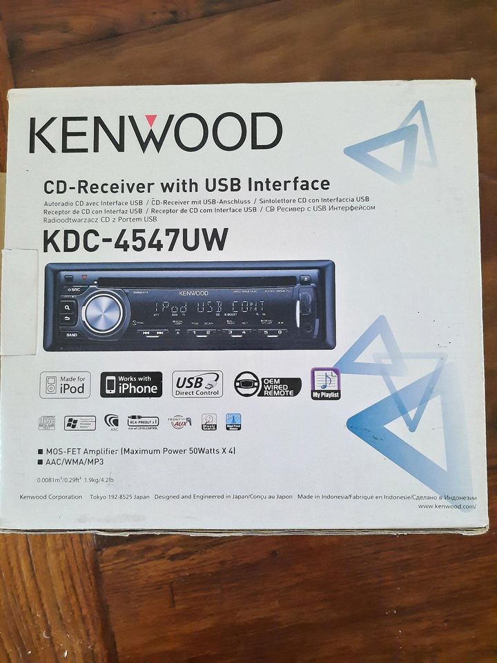 Kenwood-Autoradio mit CD-Receiver und USB-Anschluss in Kahl am Main