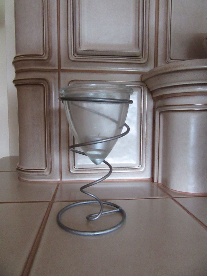 Windlicht Vase Kerzenhalter Teelichthalter Glas Dekoration 20 cm in Remscheid