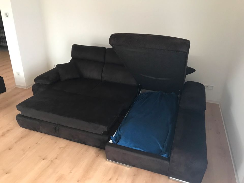 Couch, Ecksofa, Sofa mit Schlaffunktion und Bettkasten 280x195cm in Diez