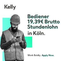 Bediener 19,39€ Brutto Stundenlohn (m/w/d) Nordrhein-Westfalen - Köln Vogelsang Vorschau