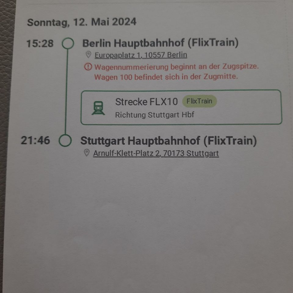 flixtrain Stuttgart-Berlin und zurück in Kernen im Remstal