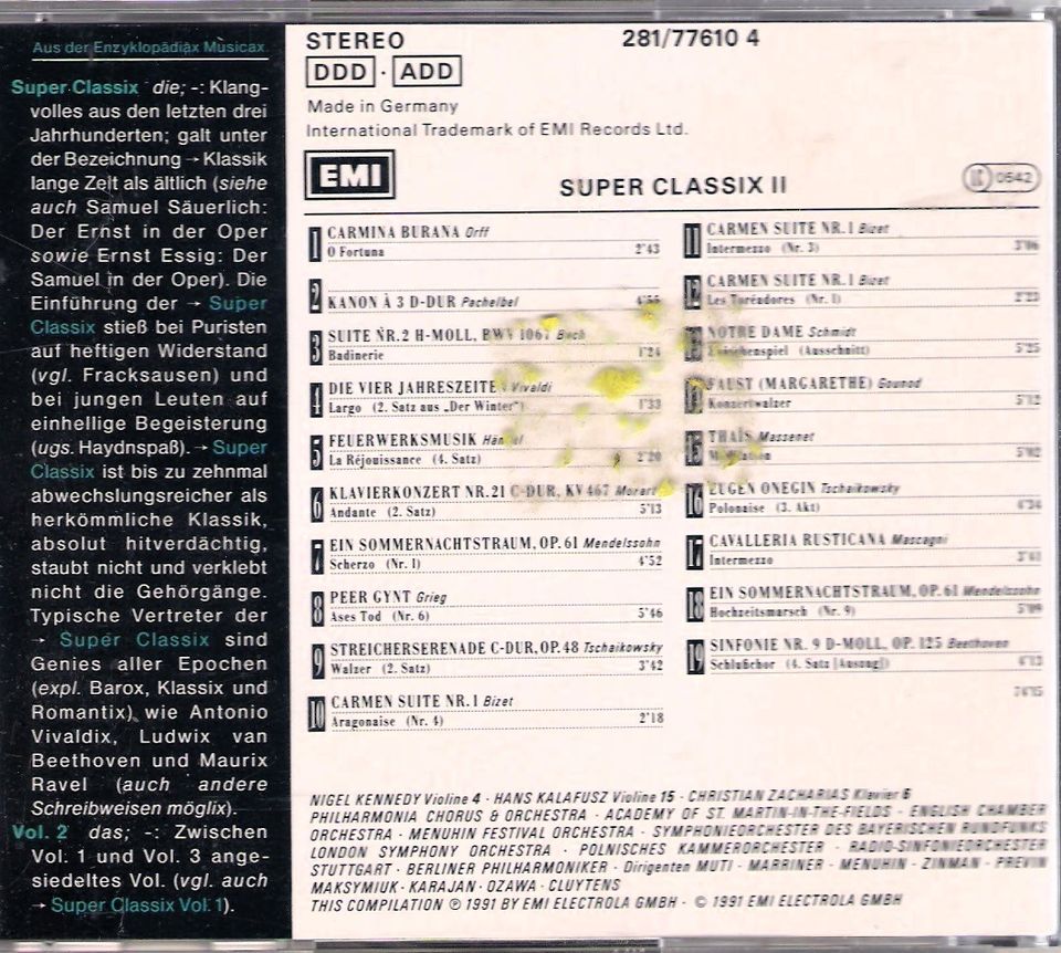 CD SuperCLASSIX Vol 2, Bach, Gounod, Orff, Vivaldi u.a. in Berlin