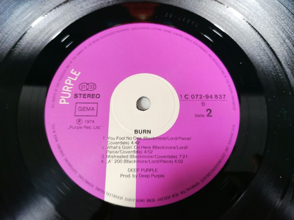 Deep Purple Burn Vinyl in Neuötting