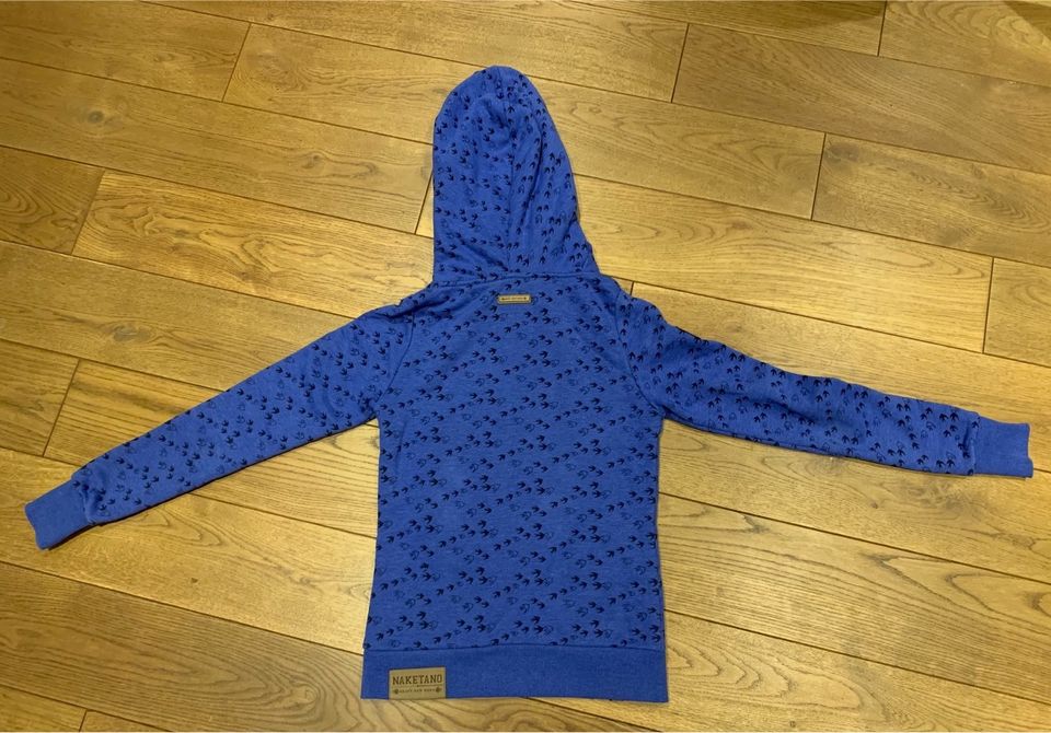 Naketano Hoodie blau mit Vögeln, Schwalben, Gr. S, wie neu in Korschenbroich