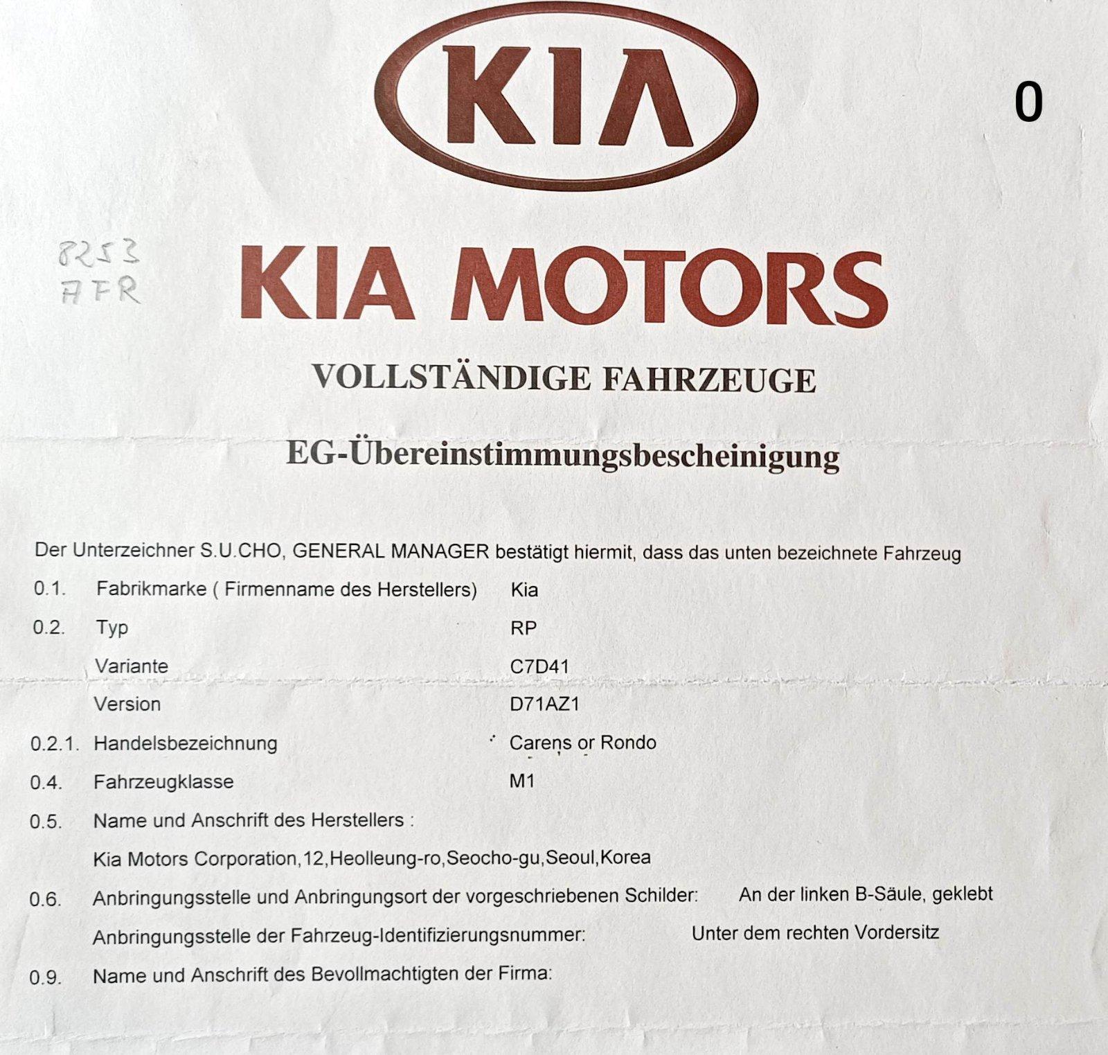 Abbildung des Autos KIA Carens 1,7 CRDi, 104…
