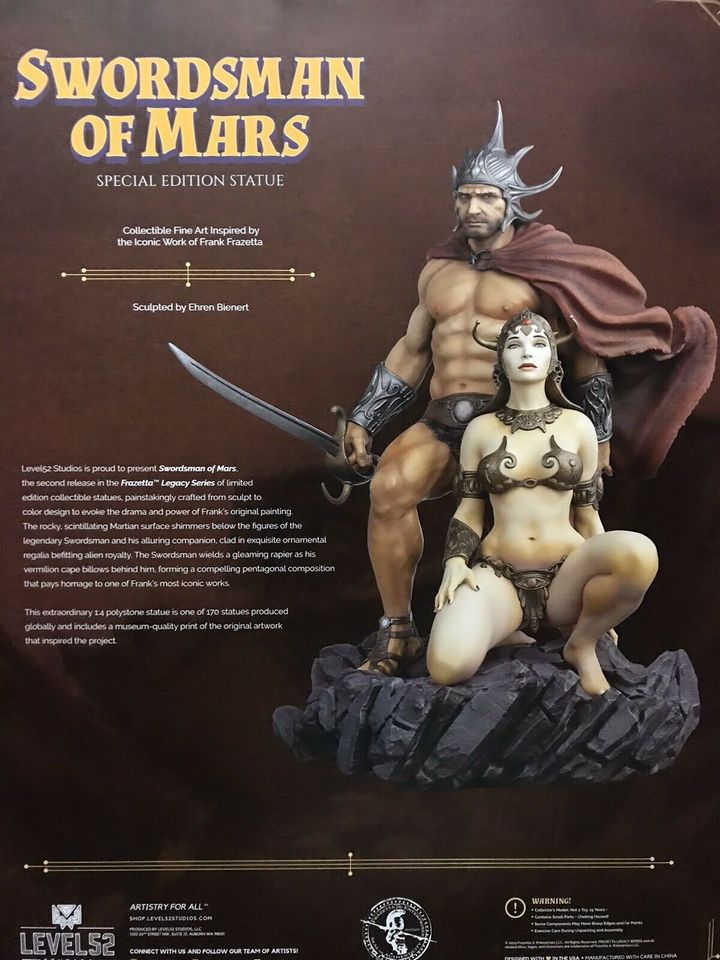 The Swordsman of Mars 1/4 Frazetta Legacy Level 52 Sideshow Neu in Mayen