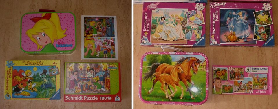 "♥ 19 Puzzle Prinzessin Pferde Bibi Blocksberg Biene Maja Barbie in Lübben