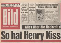 50. Geburtstag - Bild-Zeitung 1.4.1974 - Ungelesen Nordrhein-Westfalen - Hürth Vorschau
