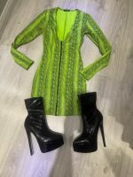 Kleid Neon Leder pu Schlangemuster Reißverschluss Fashion Nova S Niedersachsen - Laatzen Vorschau