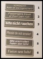 Verschiedene Hinweisschilder für den Auto-Innenraum zum aussuchen Niedersachsen - Buchholz in der Nordheide Vorschau