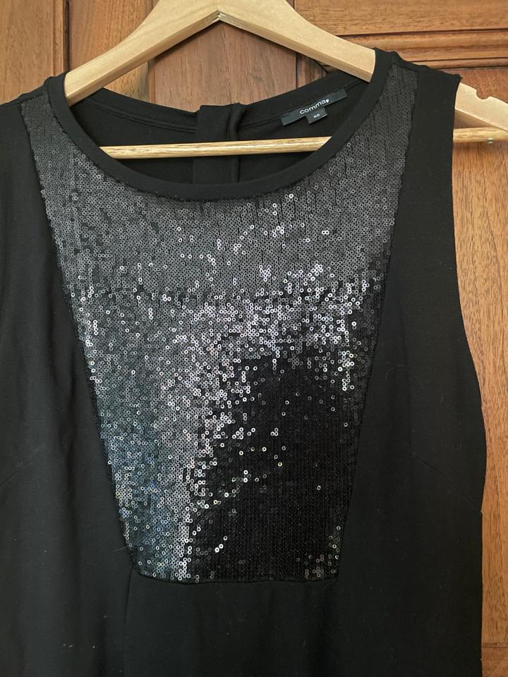Schickes schwarzes Jerseykleid mit Pailletten, comma, Größe 42 in Offenburg