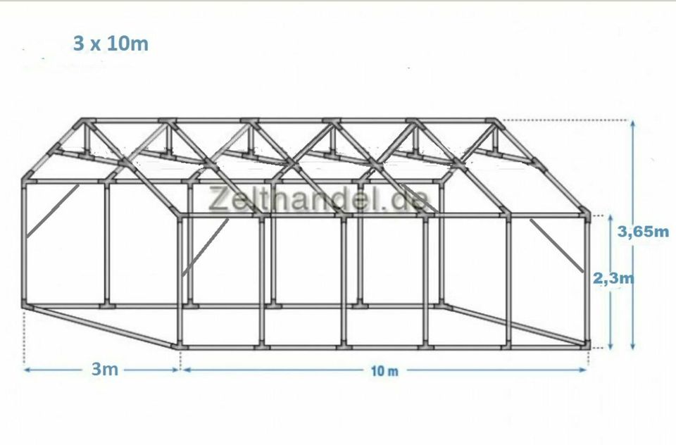 Partyzelt 3x10m Hochzeitszelt Gastronomie Zelt PVC feuerfest NEU in Bielefeld