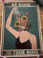 Poster Druck „Be kind to your mind“ floral 40x60 Thüringen - Jena Vorschau