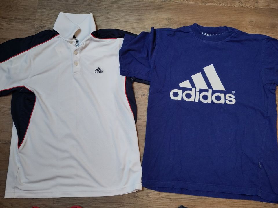 5 T-Shirts, Adidas und eine kurze Hose Gr. 164 in Lewitzrand