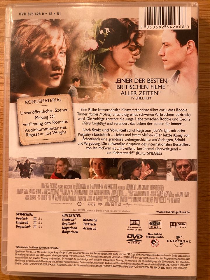 Abbitte - Keira Knightley & James McAvoy - DVD - Liebesfilm Film in Alzenau