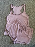 Damen Schlafanzug Pyjama Set Flieder lila ripp spitze Größe M Bayern - Straubing Vorschau