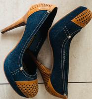 Damen Pumps Jeans/ Braun gr.39, wir neu, Top! Sachsen - Burgstädt Vorschau