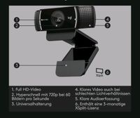 Logitech C922 Pro Webcam mit Stativ Bayern - Bad Rodach Vorschau