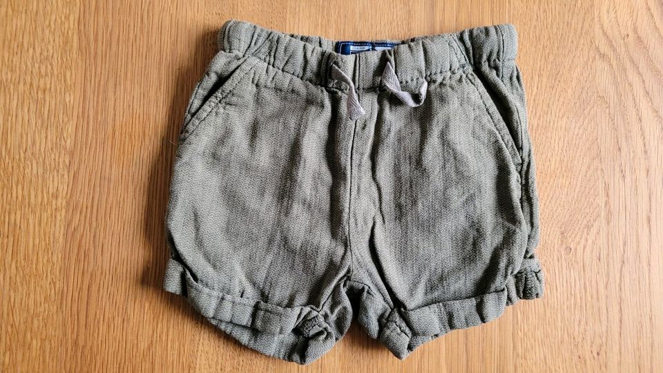 Kurze Hose, Next, Leinen Mix, 80 Khaki grün in Groß-Rohrheim