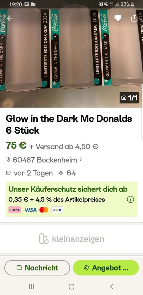 ACHTUNG!!! Mehrere Mc Donalds Coca-Cola Gläser Glow in the Dark in Berlin