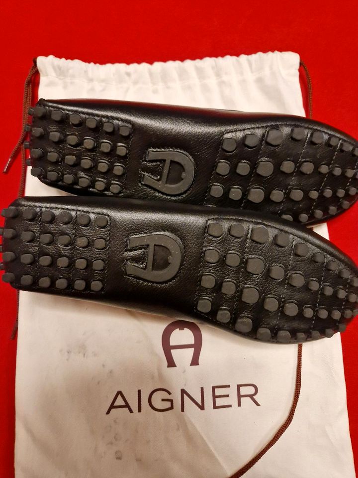 Aigner Mokassin Slipper NEU Gr 38 schwarz in Datteln